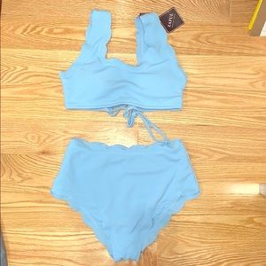 Zaful Blue High Waisted Bikini
